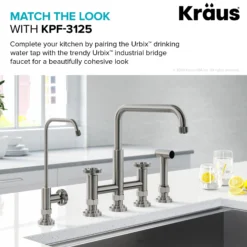 Urbix 100% Lead-Free Kitchen Water Filter Faucet in Spot Free Stainless Steel