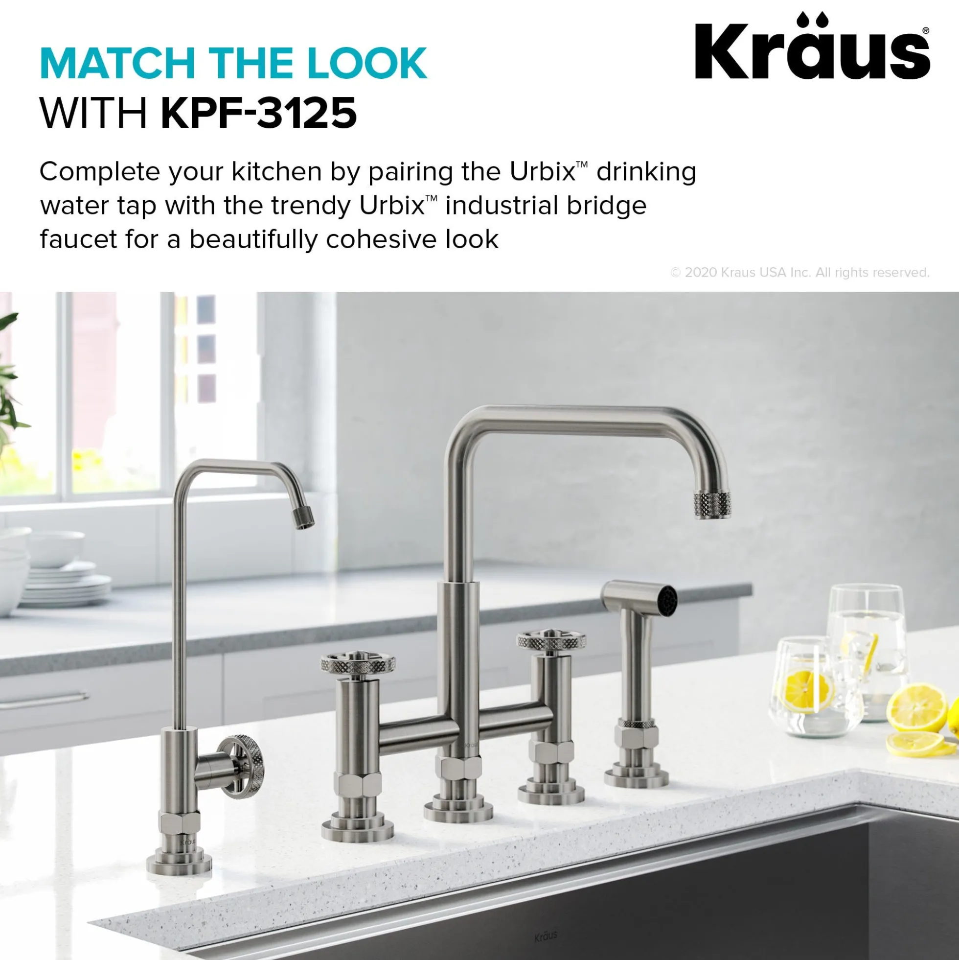 Urbix 100% Lead-Free Kitchen Water Filter Faucet in Spot Free Stainless Steel