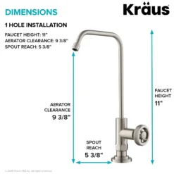 Urbix 100% Lead-Free Kitchen Water Filter Faucet in Spot Free Stainless Steel