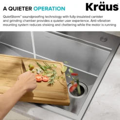 WasteGuard™ 1 HP Continuous Feed Garbage Disposal with Ultra-Quiet Motor for Kitchen Sinks with Power Cord and Flange Included