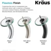 Waterfall Bathroom Faucet with Frosted Black Glass Disk and Pop-Up Drain in Oil Rubbed Bronze