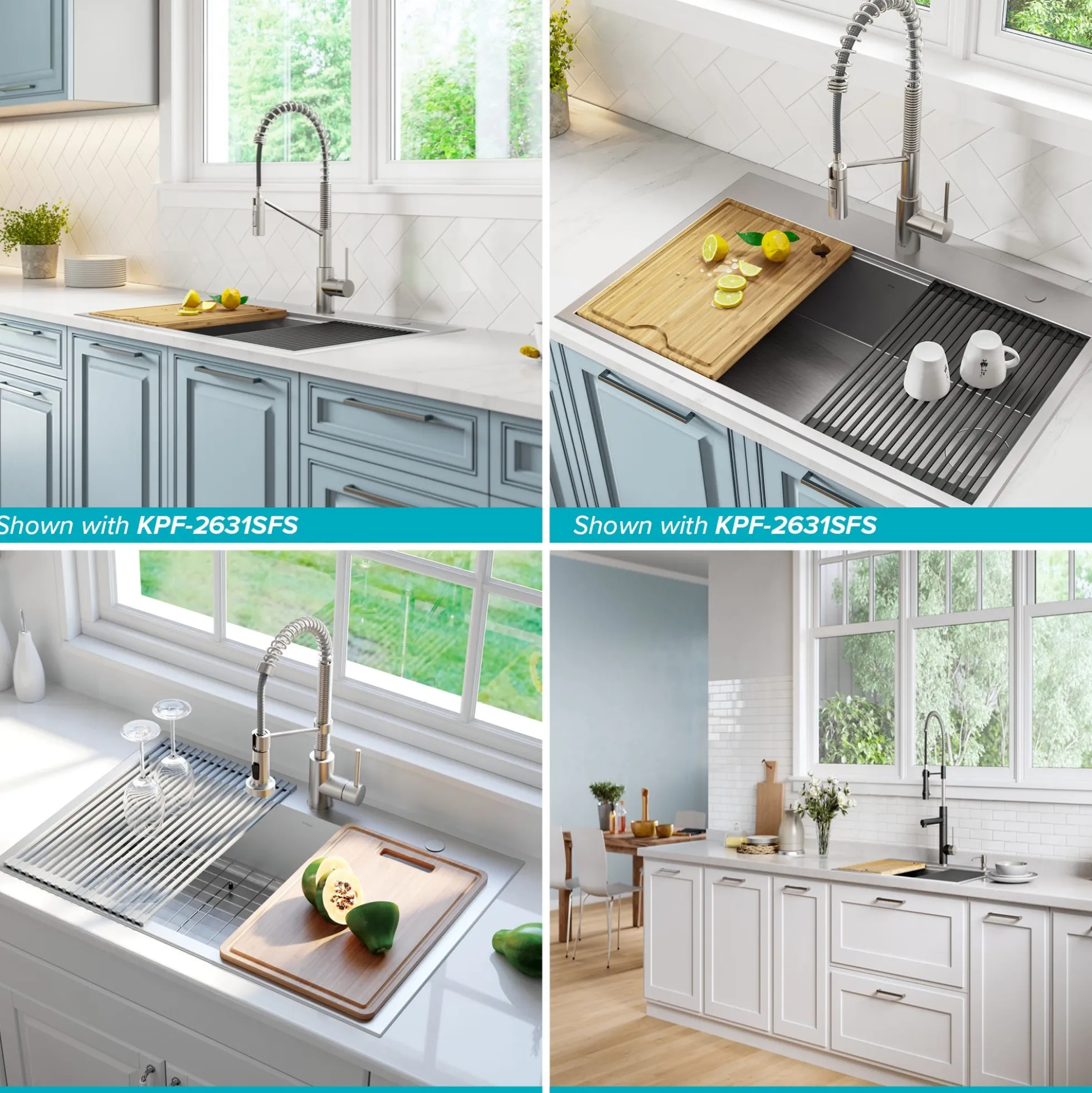 Workstation 33" Drop-In/Undermount 16 Gauge Stainless Steel Single Bowl Kitchen Sink with Accessories