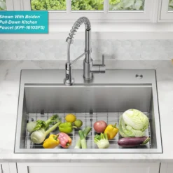 Workstation 28” Drop-In / Undermount 18 Gauge Stainless Steel Single Bowl Kitchen Sink with Accessories