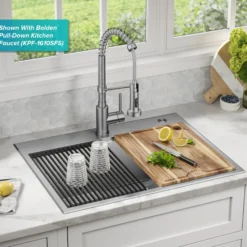Workstation 28” Drop-In / Undermount 18 Gauge Stainless Steel Single Bowl Kitchen Sink with Accessories