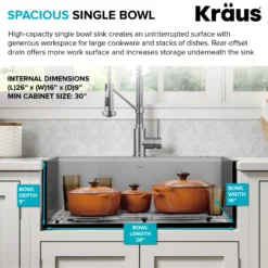 Workstation 28” Drop-In / Undermount 18 Gauge Stainless Steel Single Bowl Kitchen Sink with Accessories