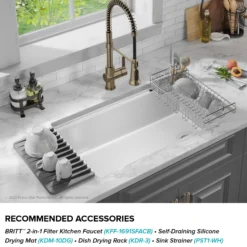 Workstation 33” Drop-In / Undermount Fireclay Single Bowl Kitchen Sink in Gloss White