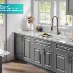 Workstation 33” Drop-In / Undermount Fireclay Single Bowl Kitchen Sink in Gloss White
