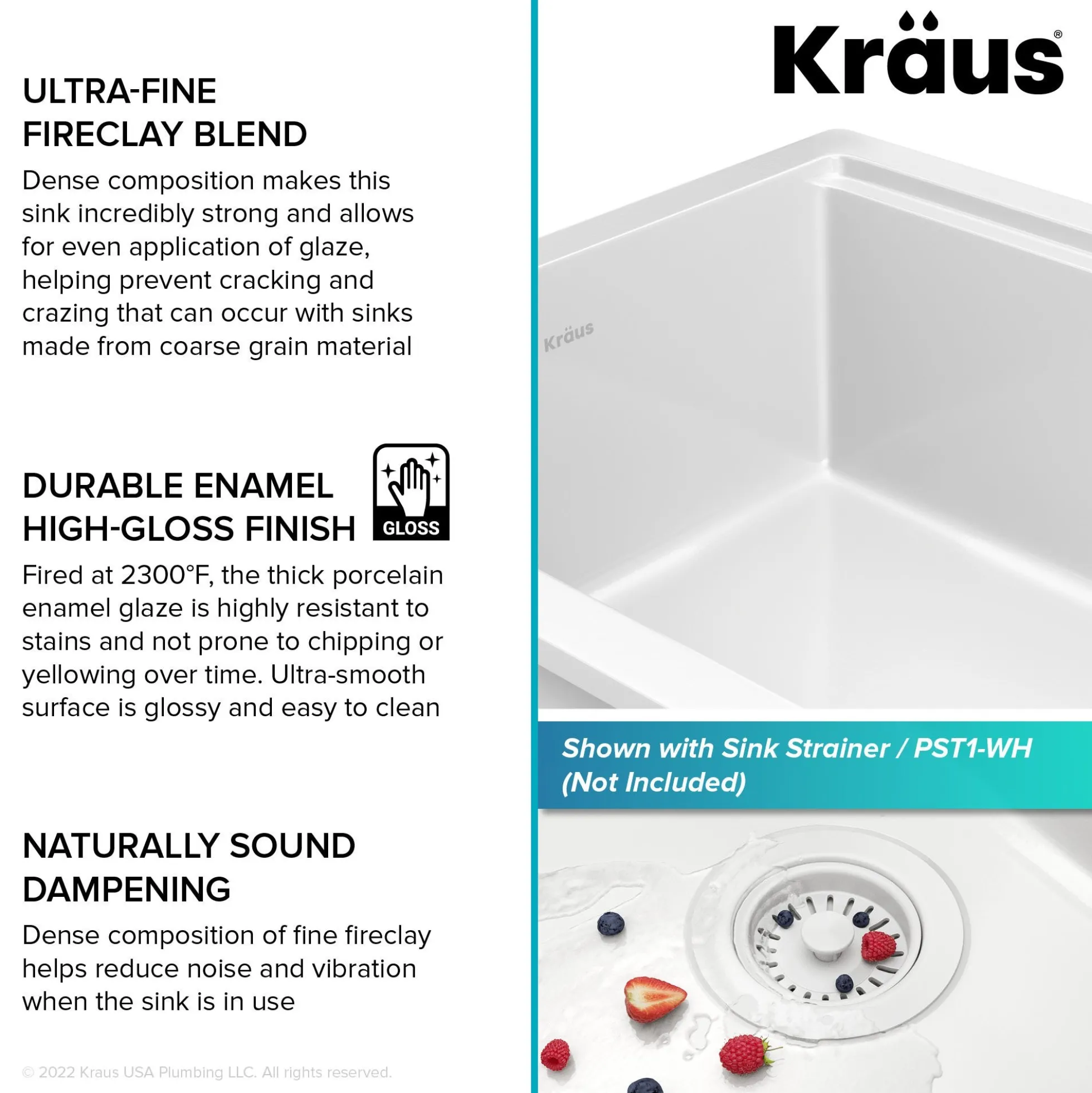 Workstation 33” Drop-In / Undermount Fireclay Single Bowl Kitchen Sink in Gloss White