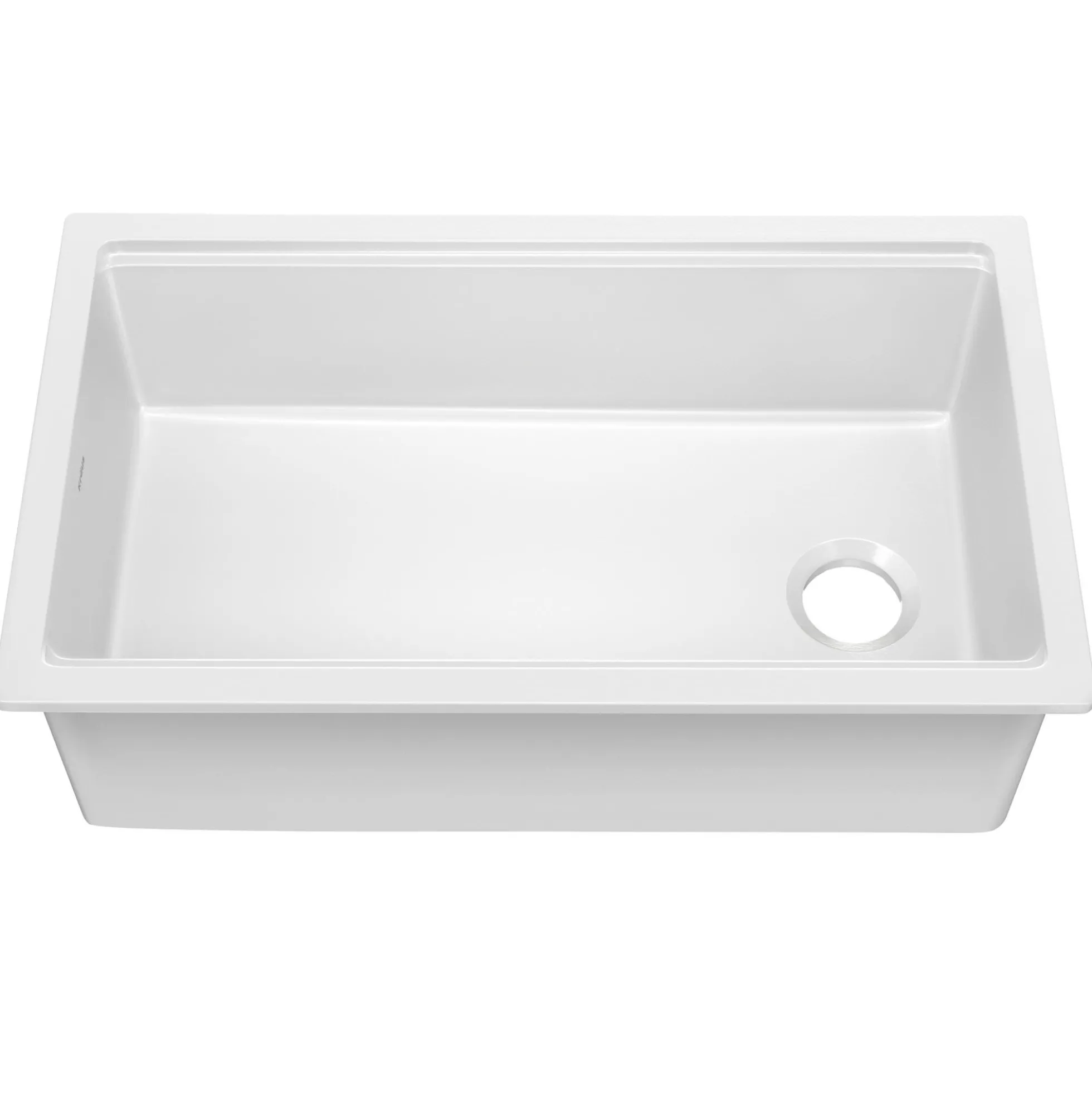 Workstation 33” Drop-In / Undermount Fireclay Single Bowl Kitchen Sink in Gloss White