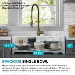 Workstation 33” Drop-In / Undermount Fireclay Single Bowl Kitchen Sink in Gloss White