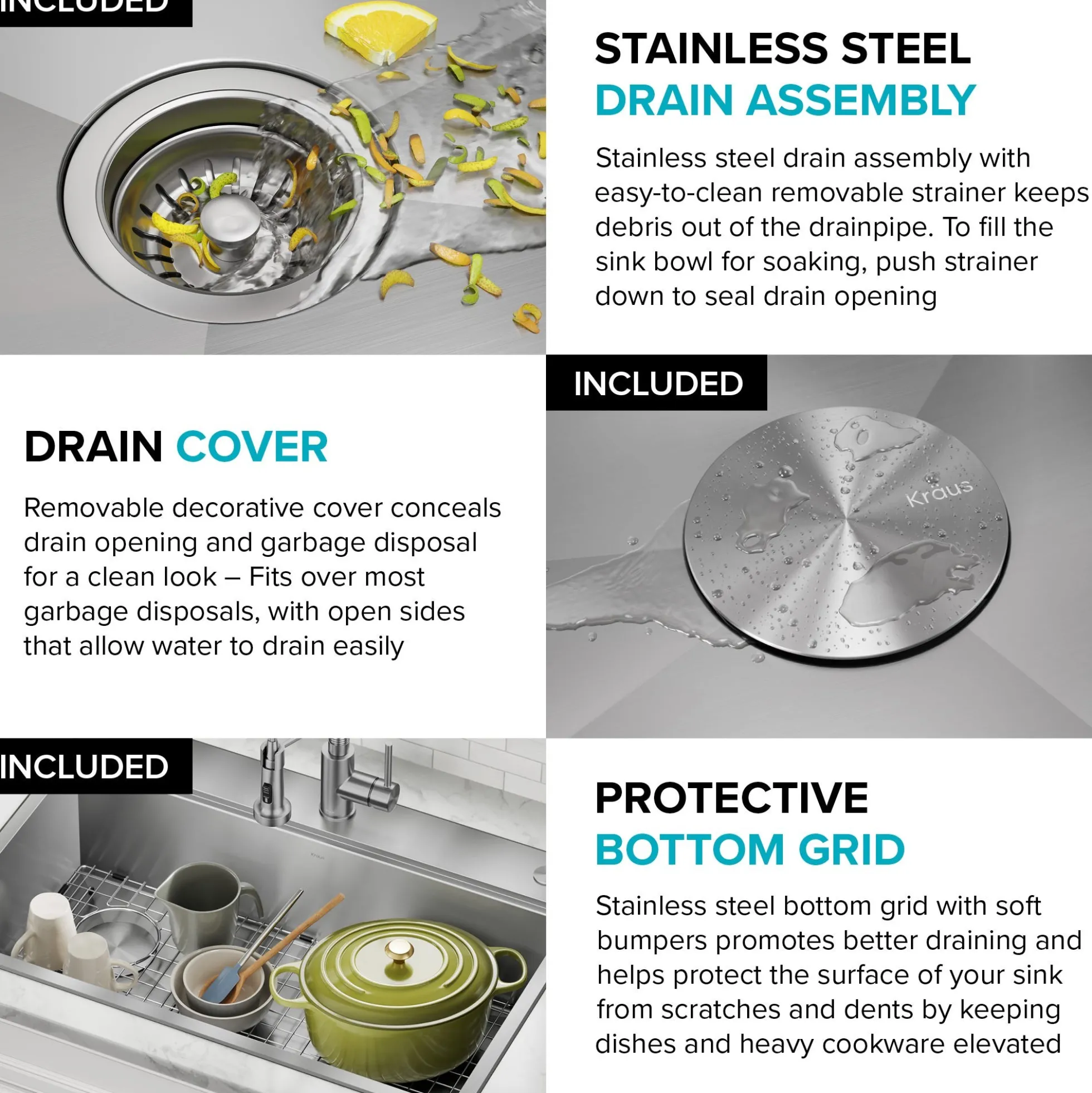 Workstation 33" Dual Mount 18 Gauge Stainless Steel 50/50 Double Bowl Kitchen Sink with Accessories