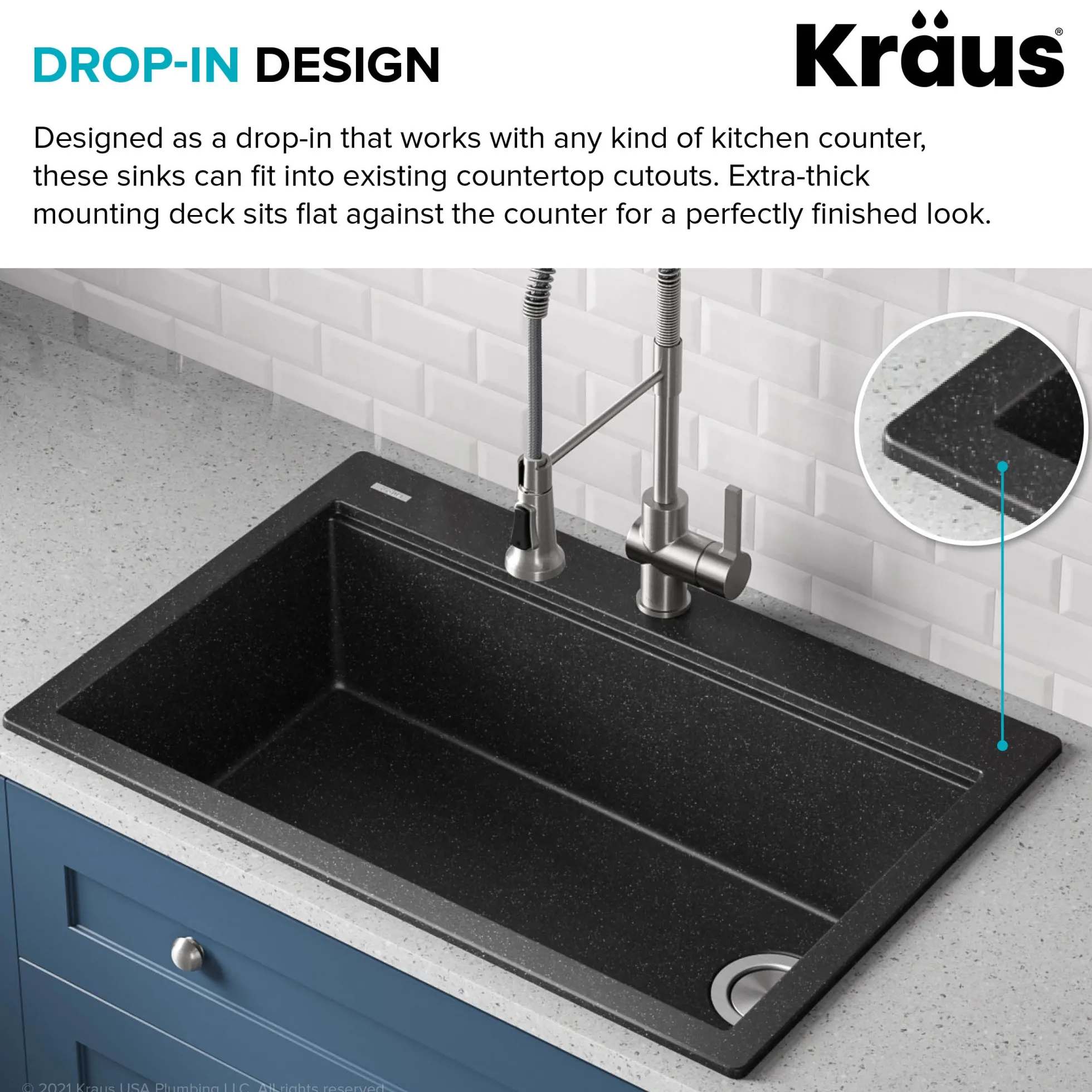 Workstation 33 in. Drop In Single Bowl Granite Kitchen Sink in Metallic Black with Accessories