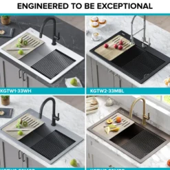 Workstation 33 in. Drop In Single Bowl Granite Kitchen Sink in Metallic Black with Accessories