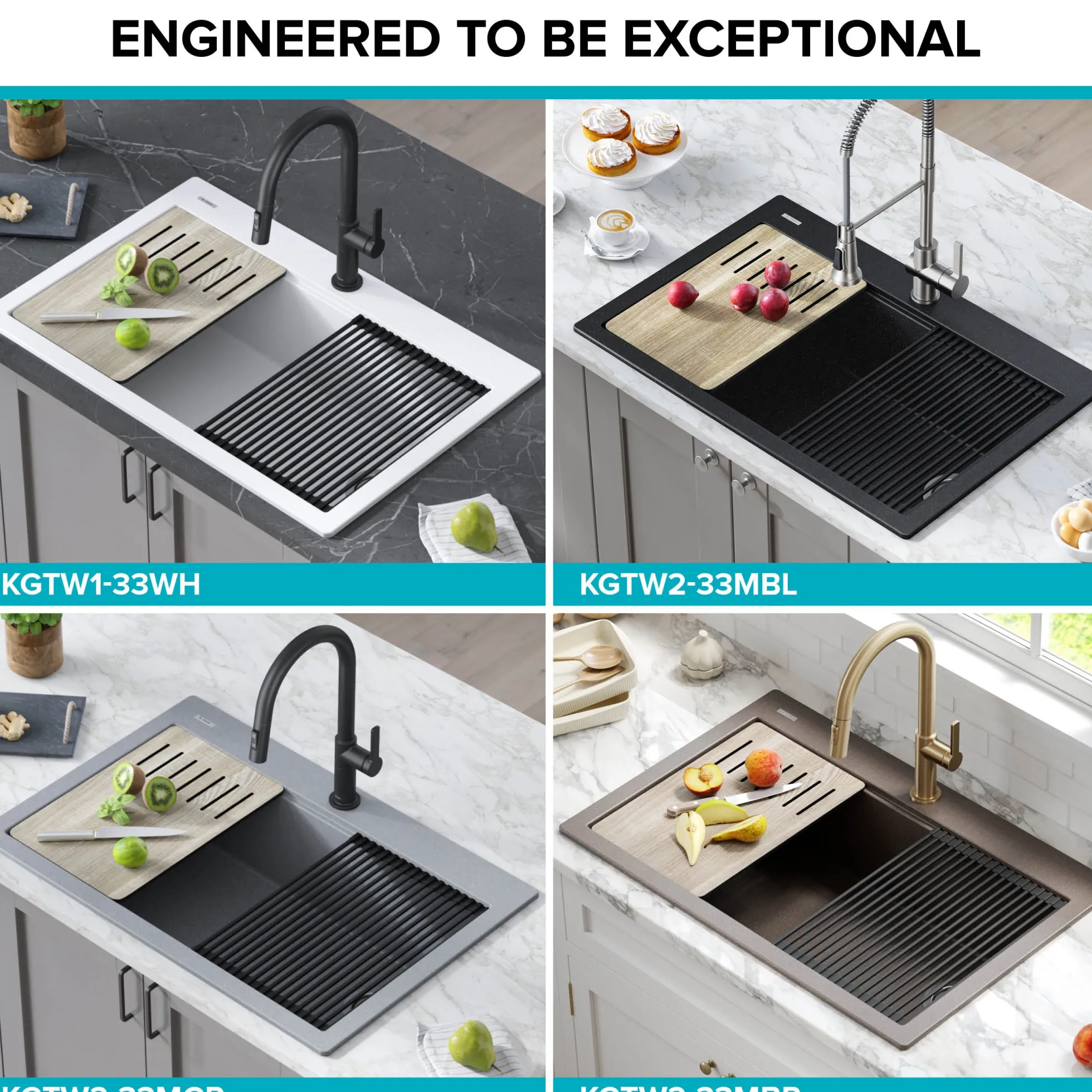 Workstation 33 in. Drop In Single Bowl Granite Kitchen Sink in Metallic Black with Accessories