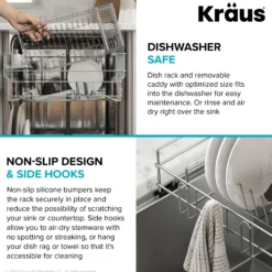 Workstation Kitchen Sink Dish Drying Rack Drainer and Utensil Holder in Stainless Steel
