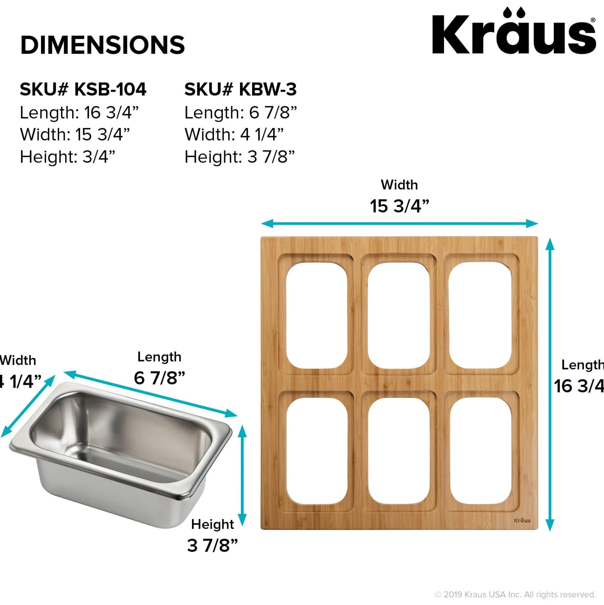 Workstation Kitchen Sink Serving Board Set with Rectangular Stainless Steel Bowls