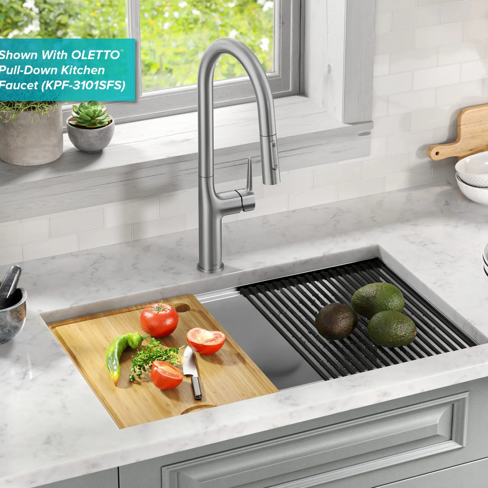Workstation 30" Undermount 16 Gauge Stainless Steel 50/50 Double Bowl Kitchen Sink with Accessories