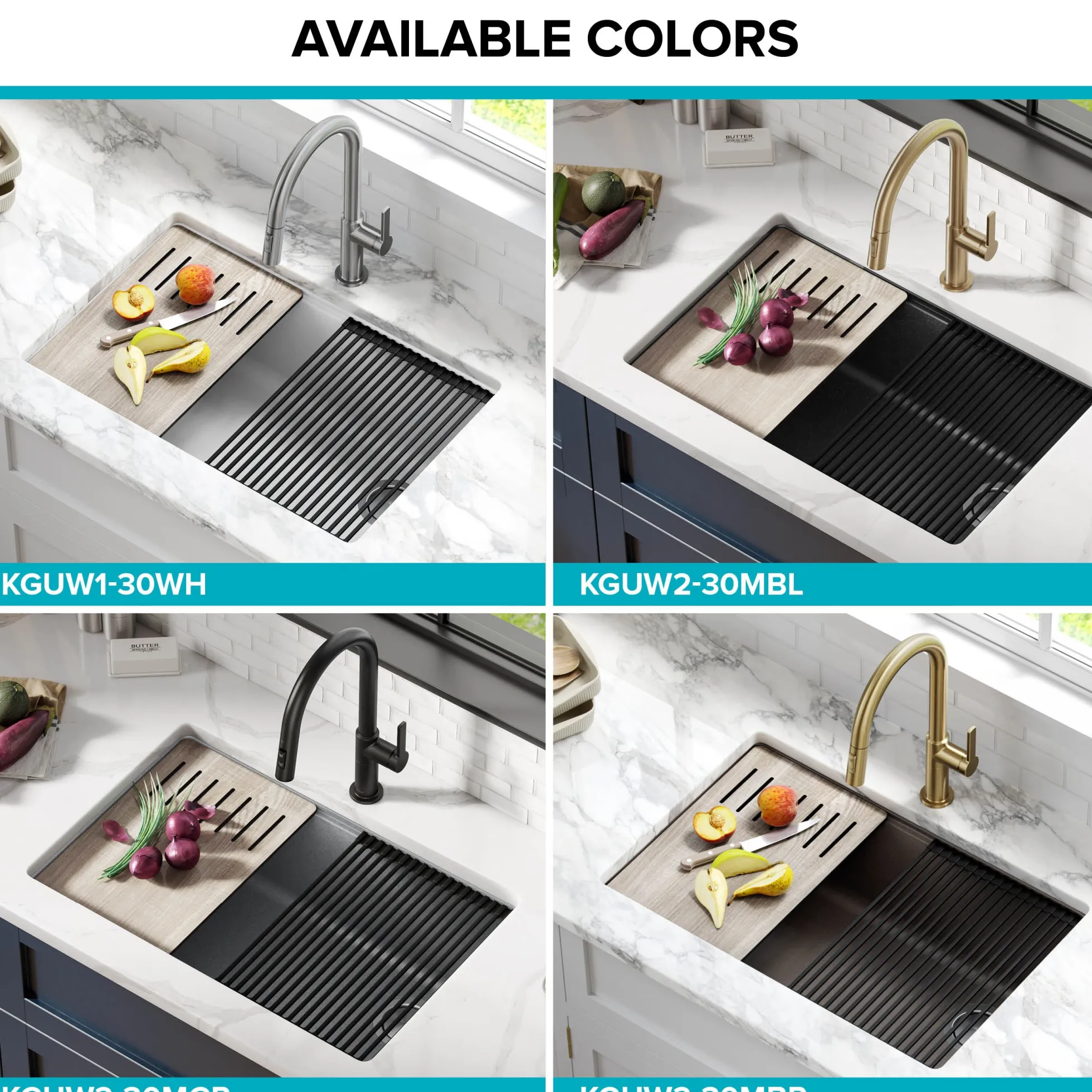Workstation 30" Undermount Granite Single Bowl Kitchen Sink in Metallic Gray with Accessories