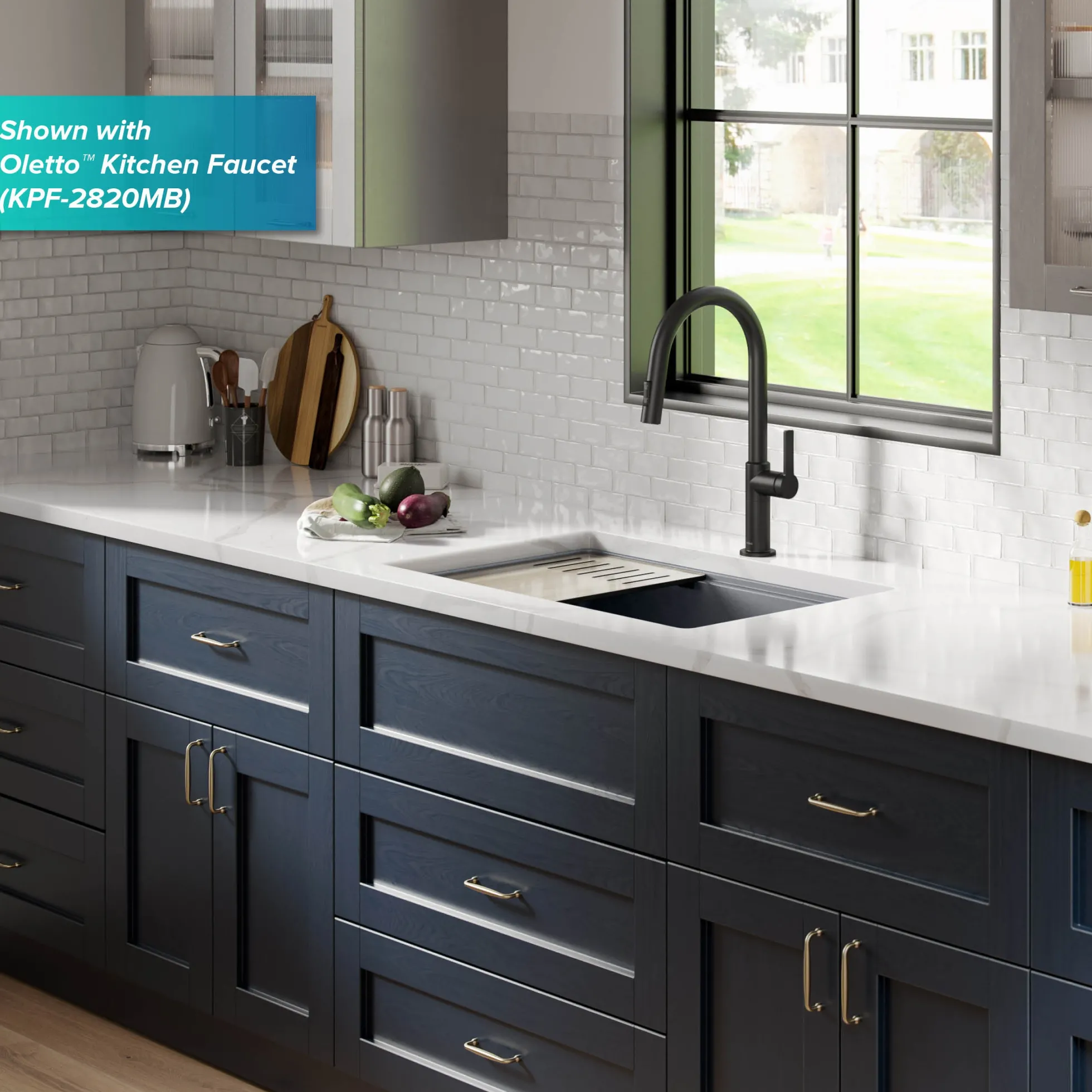 Workstation 30" Undermount Granite Single Bowl Kitchen Sink in Metallic Gray with Accessories