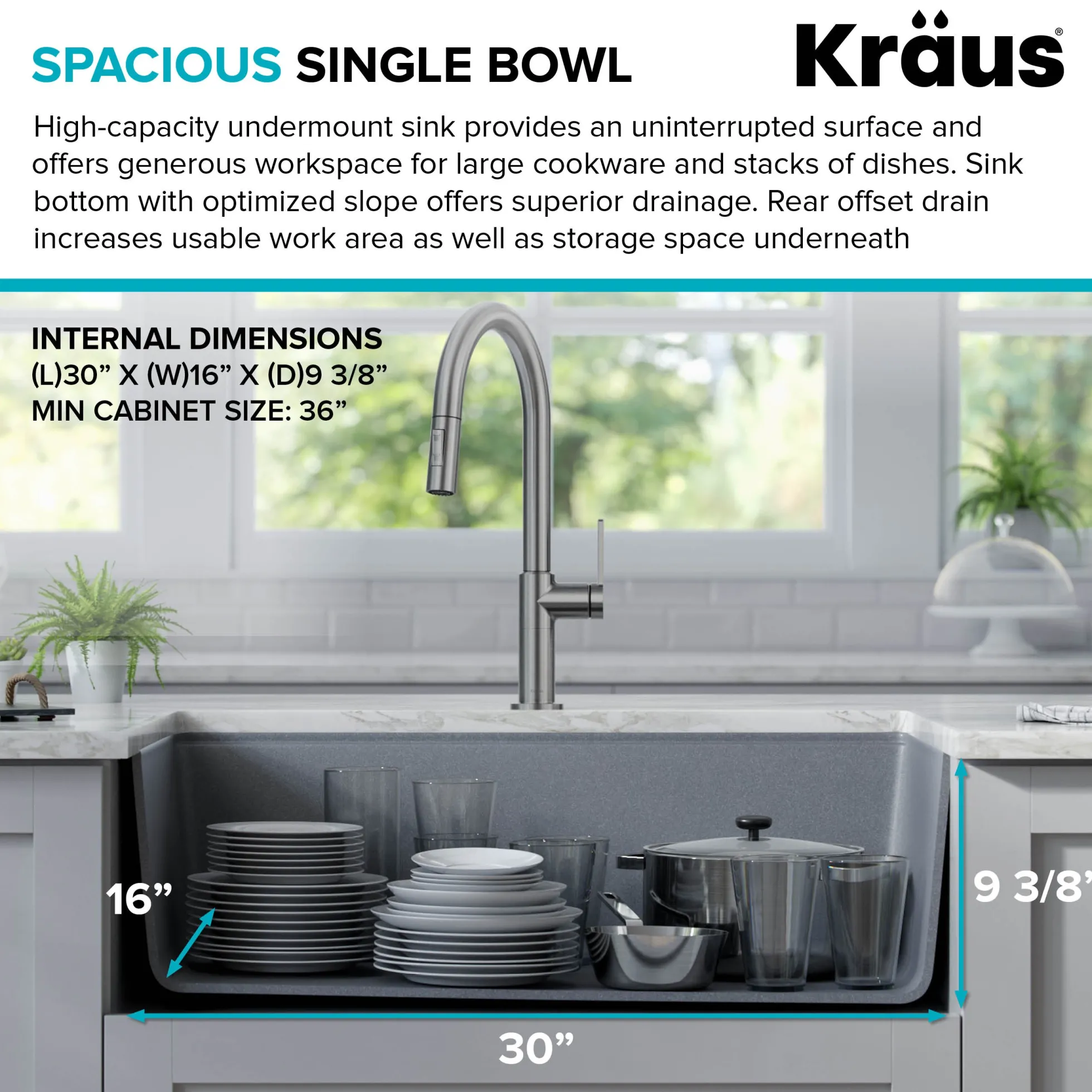 Workstation 32" Undermount Granite Single Bowl Kitchen Sink in Metallic Gray with Accessories